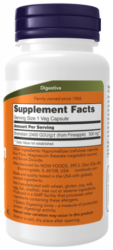 NOW Bromelain 2400 GDU/g-500 mg